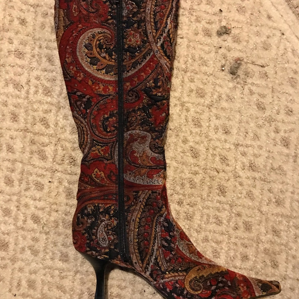 Paisley fabric boots
